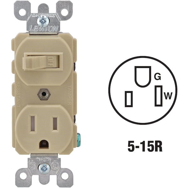 Ivory 15A Commercial Grade Switch & Outlet
